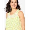 Only Necessities Plus Size Sleeveless Button Front Night Gown(Pastel Yellow Floral)