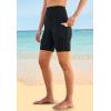 Swim 365 Women’s Plus Size High-Waist No-Slip Swim Bike Short(Black)