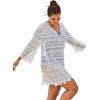 Swim 365 Women’s Plus Size Scallop Lace Cover Up(White)