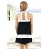 Swimsuits for All Swim 365 Women’s Plus Size Colorblock Tankini Top & Short Set(Black White)