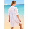 Swimsuits for All Swim 365 Women’s Plus Size Eyelet Cover-Up Shirt(White)