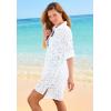 Swimsuits for All Swim 365 Women’s Plus Size Eyelet Cover-Up Shirt(White)