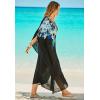 Swimsuits for All Swim 365 Women’s Plus Size Long Embellished Cover Up(Merlot Mixed Animal)