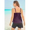 Swimsuits for All Swim 365 Women’s Plus Size Longer-Length Tiered-Ruffle Tankini Top(Black Pink Dot)