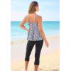 Swimsuits for All Swim 365 Women’s Plus Size Mesh-Insert Twist Front Tankini(Black White Abstract)