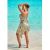 Swimsuits for All Swim 365 Women’s Plus Size Multi-Style Convertible Swim Dress(Gold Animal Foil)