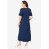 Woman Within Plus Size Layered Knit Empire Dress(Navy)