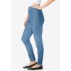 Woman Within Plus Size Petite Pull-On Elastic-Waist Stretch Fineline Denim Jeans – 12 WP, Light Stonewash