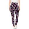 Woman Within Plus Size Petite Stretch Cotton Cozy Legging(Black Violet Lace)