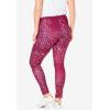 Woman Within Plus Size Petite Stretch Cotton Cozy Legging(Gunmetal Bias Plaid)