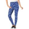 Woman Within Plus Size Petite Stretch Cotton Cozy Legging(Gunmetal Bias Plaid)