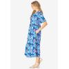Woman Within Plus Size Short-Sleeve Button-Front Pocket Dress (Petite Available) – 2X, Paradise Blue Multi Garden