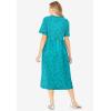 Woman Within Plus Size Short-Sleeve Button-Front Pocket Dress (Petite Available) – L, Green Blossom