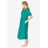 Woman Within Plus Size Short-Sleeve Button-Front Pocket Dress (Petite Available) – L, Waterfall Polka Dot