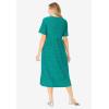 Woman Within Plus Size Short-Sleeve Button-Front Pocket Dress (Petite Available) – S, Waterfall Polka Dot
