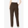 Woman Within Plus Size Straight-Leg Stretch Ponte-Knit Pull-On Pants(Chocolate)