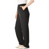 Woman Within Plus Size Straight-Leg Stretch Ponte-Knit Pull-On Pants(Heather Charcoal)
