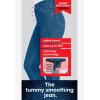 Woman Within Plus Size Stretch Built-in Slimming Panel Straight Leg Jeans(Midnight Sanded)