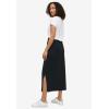 ellos Plus Size Cotton Spandex Pull On A Line Maxi Skirt(Black)