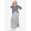 ellos Plus Size Cotton Spandex Pull On A Line Maxi Skirt(Medium Heather Grey)
