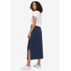 ellos Plus Size Cotton Spandex Pull On A Line Maxi Skirt(Navy)