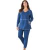 Dreams & Co. Plus Size 2-Piece Lounge Set(Heather Evening Blue)