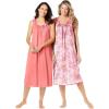 Only Necessities Plus Size 2-Pack Sleeveless Nightgown(Sweet Coral Flower)