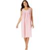 Only Necessities Plus Size Sleeveless Button Front Night Gown(Peony Petal Stripe)