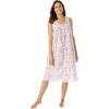 Only Necessities Plus Size Sleeveless Button Front Night Gown(White Wildflowers)