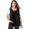 Only Necessities Plus Size Snap-Front Apron(Black Dot)