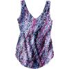 Swim 365 Women’s Plus Size Cargo Swim Short with Built-in Brief(Dream Blue Abstract)