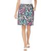 Woman Within Plus Size Adjustable Waist Chino Skort(Navy Floral Patchwork)