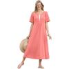 Woman Within Plus Size Layered Knit Empire Dress(Sweet Coral)