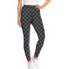 Woman Within Plus Size Petite Stretch Cotton Cozy Legging(Gunmetal Bias Plaid)