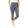 Woman Within Plus Size Petite Stretch-Cotton Knit Pull-On Pocket Capri Leggings(Stone Wash)