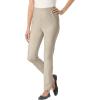 Woman Within Plus Size Pull-On Elastic-Waist Stretch Fineline Denim Jeans – 14 W, Natural Khaki