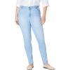 Woman Within Plus Size Slim-Leg Stretch Comfort Denim Five-Pocket Jeans(Light Wash)
