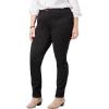 Woman Within Plus Size Straight-Leg Stretch Comfort Denim Five-Pocket Jeans(Black Denim)