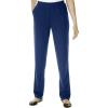 Woman Within Plus Size Straight-Leg Stretch Ponte-Knit Pull-On Pants(Navy)