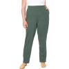 Woman Within Plus Size Straight-Leg Stretch Ponte-Knit Pull-On Pants(Pine)