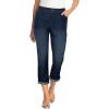 Woman Within Plus Size Stretch Denim Five-Pocket Girlfriend Jeans(Midnight Sanded)