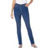 Woman Within Plus Size Stretch-Denim Slim-Leg Five-Pocket Jeans(Medium Stonewash)