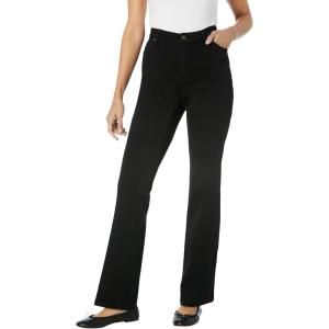 Woman Within Plus Size Bootcut Stretch Comfort Denim Five-Pocket Jeans(Black Denim)