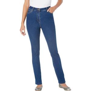 Woman Within Plus Size Stretch-Denim Slim-Leg Five-Pocket Jeans(Medium Stonewash)