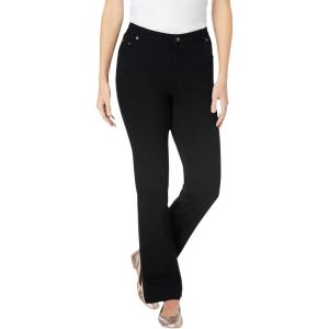 Woman Within Plus Size Tall Stretch Denim Five-Pocket Bootcut Jeans(Black Denim)