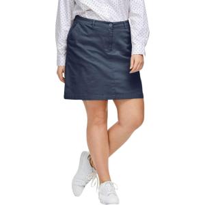 ellos Plus Size Stretch Chino Mid-Rise Skort(Navy)
