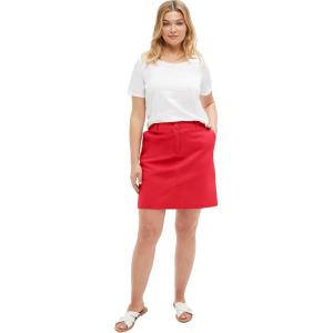 ellos Plus Size Stretch Chino Mid-Rise Skort(Radiant Red)