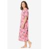 Dreams & Co. Plus Size Long Print Sleepshirt(Flamingo Pink Beach)