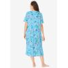 Dreams & Co. Plus Size Long Print Sleepshirt(Pale Ocean Coral)