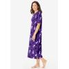 Dreams & Co. Plus Size Long Print Sleepshirt(Plum Burst Cat)